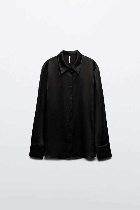 Блузка атласная с длинными рукавами