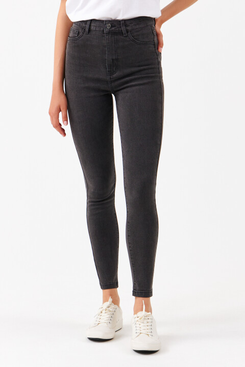 

Джинсы skinny с высокой посадкой, Серый, Джинсы skinny с высокой посадкой