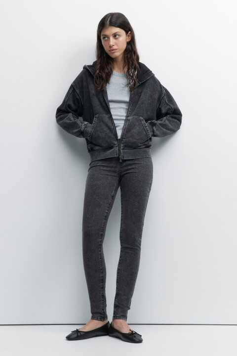 Джинсы skinny облегающие с высокой посадкой, Серый, Джинсы skinny облегающие с высокой посадкой