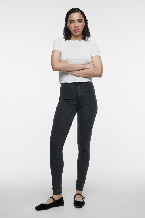 

Джинсы skinny облегающие с высокой посадкой, Черный, Джинсы skinny облегающие с высокой посадкой