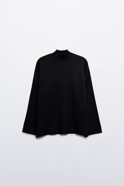 

Свитер вискозный с воротником-стойкой, Черный, Свитер вискозный с воротником-стойкой