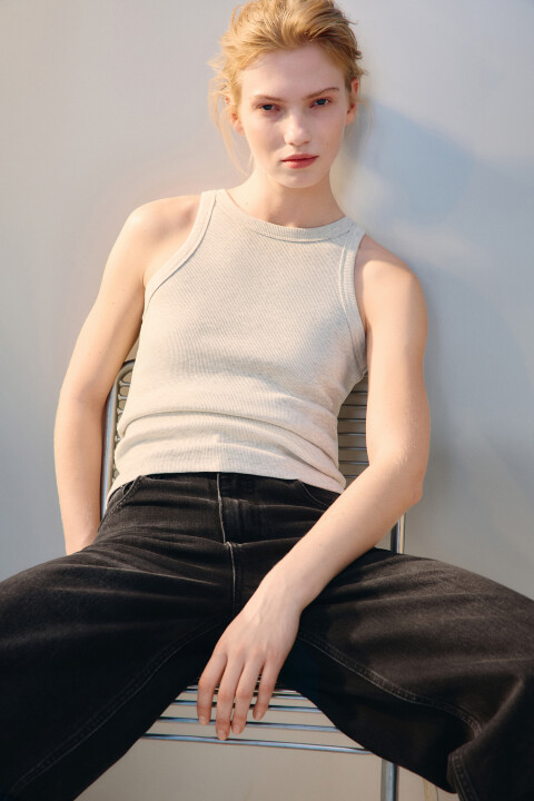 

Майка TANKTOP облегающая в рубчик, Серый, Майка TANKTOP облегающая в рубчик