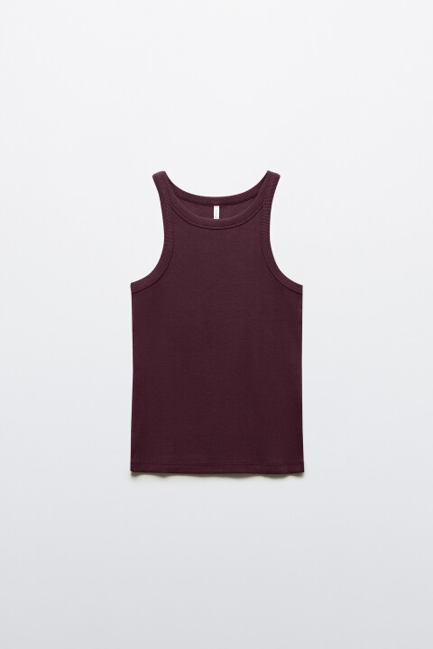 

Майка базовая облегающая в рубчик, Фиолетовый, Майка базовая облегающая в рубчик