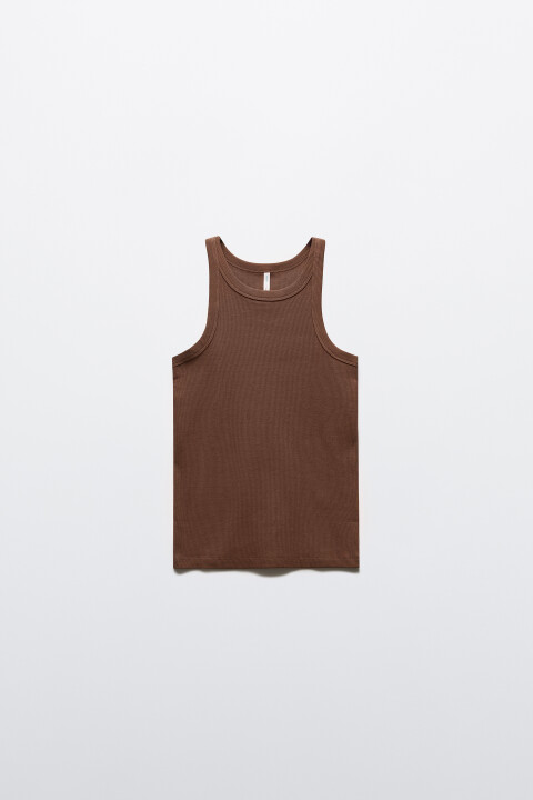 

Майка базовая облегающая в рубчик, Синий, Майка базовая облегающая в рубчик