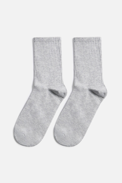 

Носки высокие базовые в рубчик, Серый, Носки высокие базовые в рубчик