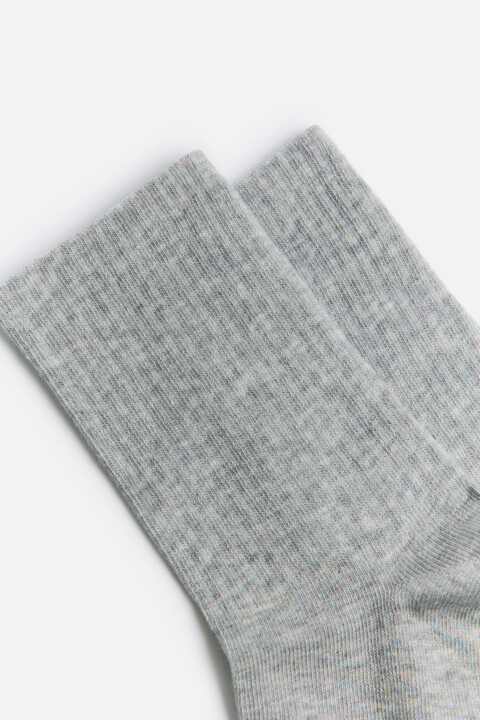 

Носки высокие базовые в рубчик, Серый, Носки высокие базовые в рубчик