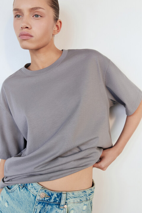 

Футболка TBIG оверсайз хлопковая базовая, Серый, Футболка TBIG оверсайз хлопковая базовая