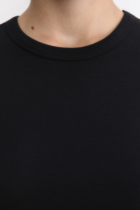 

Футболка-топ базовая укороченная, Черный, Футболка-топ базовая укороченная