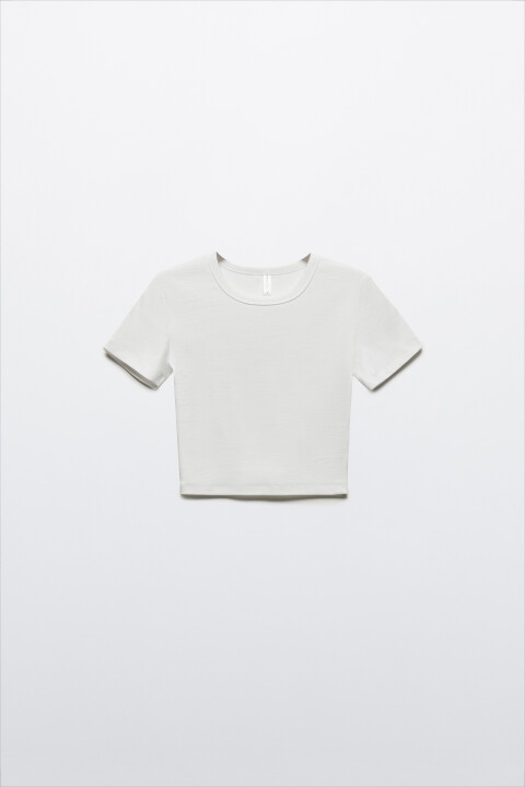 

Футболка-топ базовая укороченная, Белый, Футболка-топ базовая укороченная