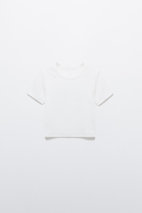 

Футболка-топ базовая укороченная, Белый, Футболка-топ базовая укороченная