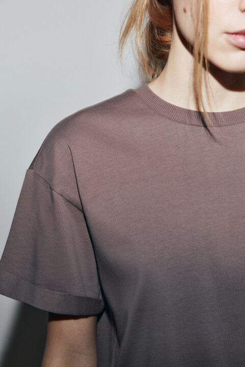 

Футболка свободная хлопковая, Бежевый, Футболка свободная хлопковая