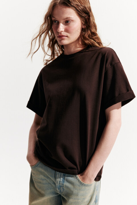 

Футболка TLOOSE свободная хлопковая, Коричневый, Футболка TLOOSE свободная хлопковая