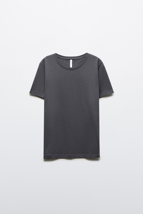 

Футболка прямая базовая из хлопка, Серый, Футболка прямая базовая из хлопка