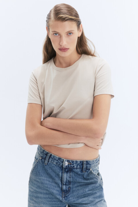 

Футболка TTOP хлопковая базовая, Бежевый, Футболка TTOP хлопковая базовая