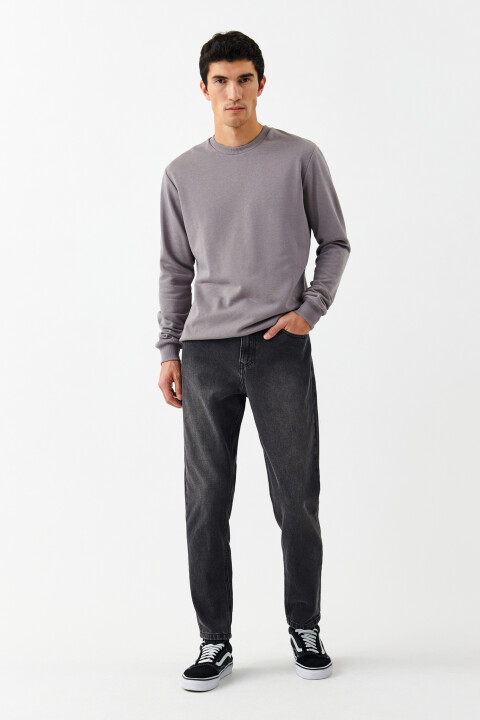 

Джинсы зауженные со средней посадкой, Серый, Джинсы зауженные со средней посадкой