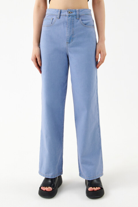 

Джинсы широкие с высокой посадкой, Голубой, Джинсы широкие с высокой посадкой