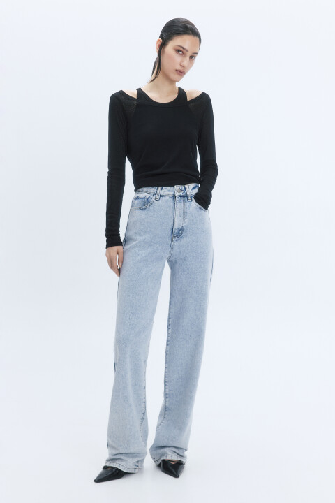 

Джинсы wide широкие с высокой посадкой, Серый, Джинсы wide широкие с высокой посадкой