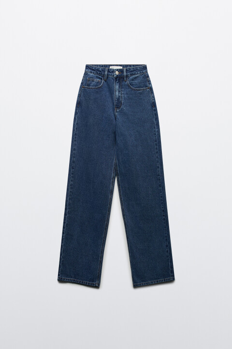 

Джинсы широкие с высокой посадкой, Голубой, Джинсы широкие с высокой посадкой