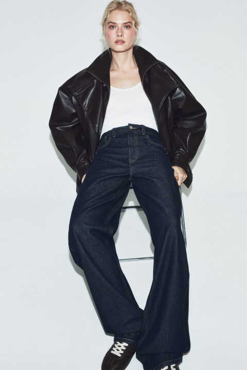 

Джинсы wide leg с высокой посадкой, Синий, Джинсы wide leg с высокой посадкой