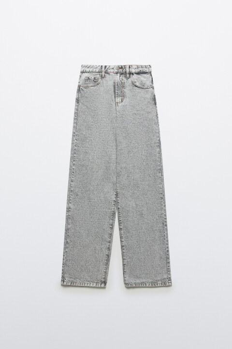 

Джинсы широкие с высокой посадкой, Серый, Джинсы широкие с высокой посадкой