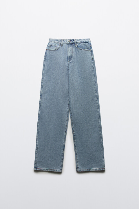 

Джинсы wide leg с высокой посадкой, Голубой, Джинсы wide leg с высокой посадкой