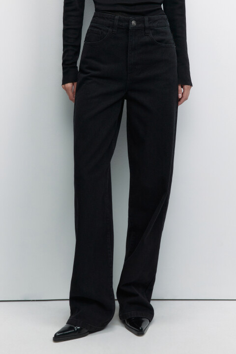 

Джинсы WIDE широкие с высокой посадкой, Черный, Джинсы WIDE широкие с высокой посадкой