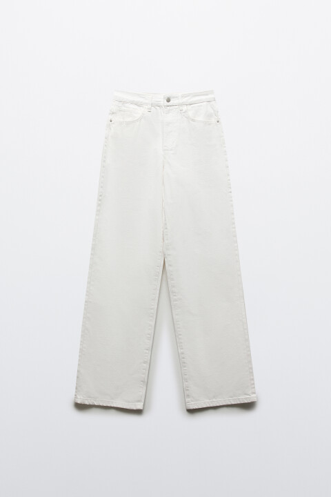 

Джинсы широкие с высокой посадкой, Белый, Джинсы широкие с высокой посадкой