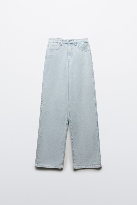 

Джинсы широкие с высокой посадкой, Голубой, Джинсы широкие с высокой посадкой