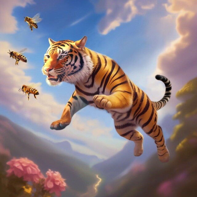 Тигр, наблюдающий за пчелами - CO:CREATE 1