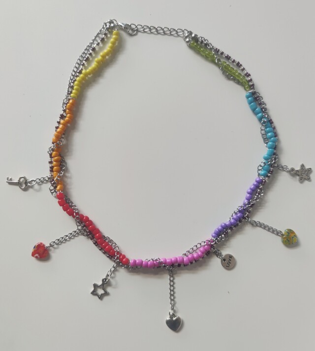 Разноцветное ожерелье ручной работы - CO:CREATE