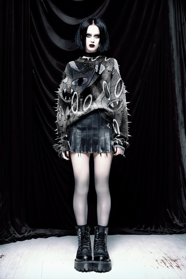 Кожаная юбка с принтом, авторская иллюстрация - CO:CREATE 2