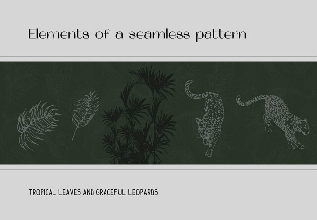 Бесшовный векторный узор на текстиль с леопардами - CO:CREATE 2