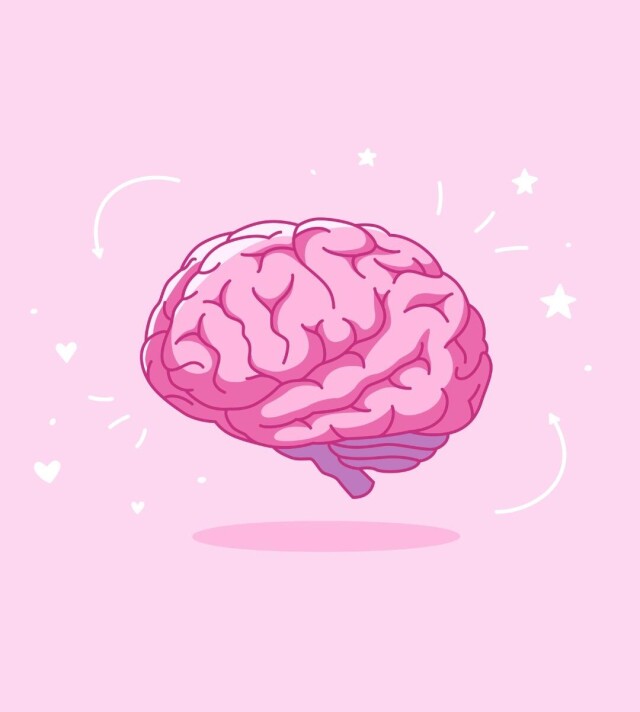 розовый мозг стикер - CO:CREATE