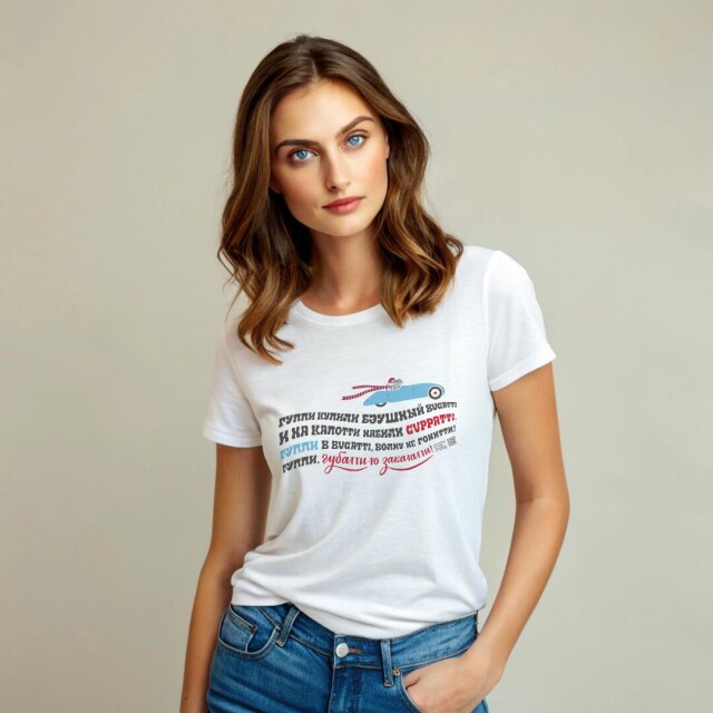 Принт со скороговоркой про гуппи в Bugatti - CO:CREATE 4