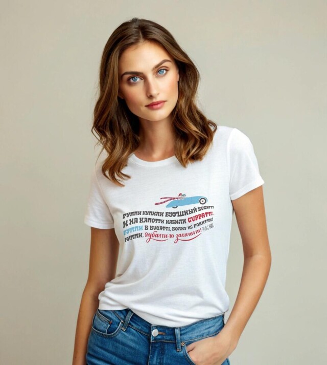 Принт со скороговоркой про гуппи в Bugatti - CO:CREATE