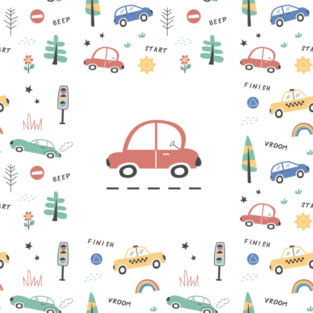 Funny cars seamless pattern - CO:CREATE 1