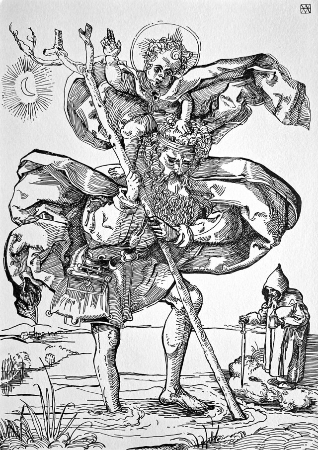 Saint Christopher and the half moon in an aureole - CO:CREATE 1