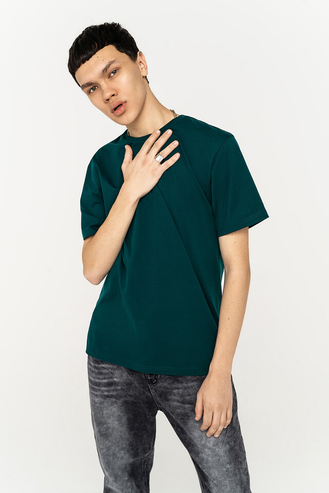 футболка хлопковая oversize - цвет зеленый - 1