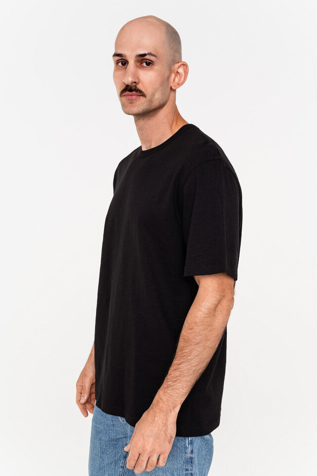 Футболка хлопковая oversize с эффектом потертости - цвет черный - 2