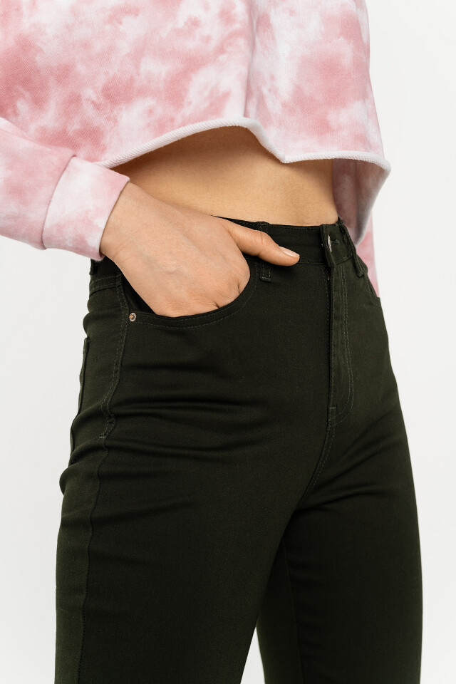 джинсы slim-fit укороченные с высокой посадкой - цвет черный - 6
