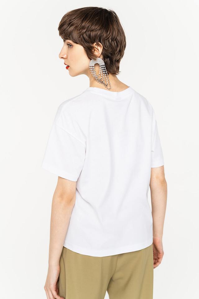 футболка хлопковая oversize - цвет белый - 4
