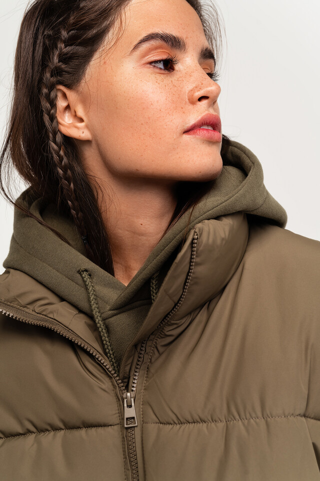 Куртка oversize на молнии с воротником-стойкой - цвет зеленый - 4