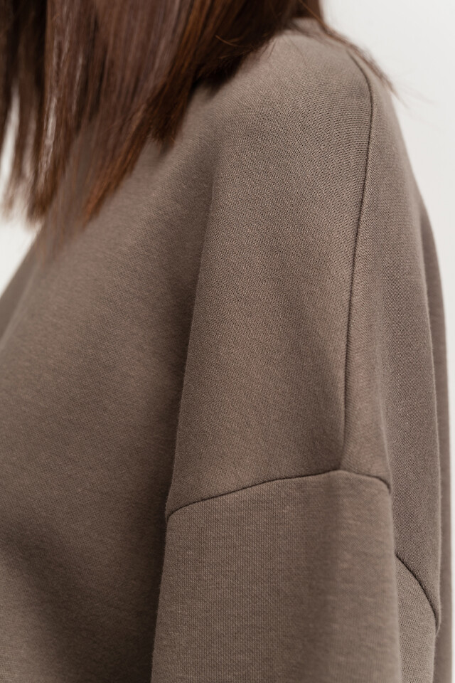 Платье-футболка хлопковое oversize - цвет зеленый - 5