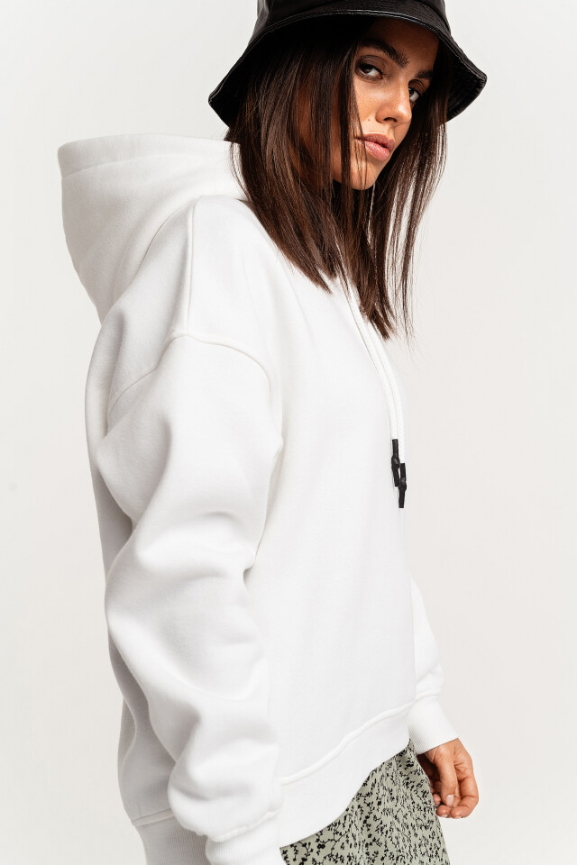 Худи oversize утепленная - цвет белый - 1