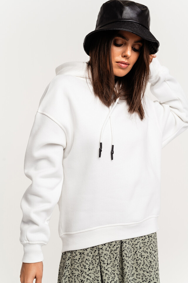 Худи oversize утепленная - цвет белый - 2