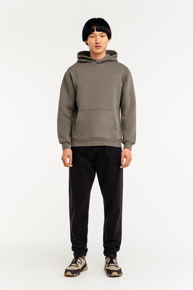 худи хлопковая oversize - цвет зеленый - 1