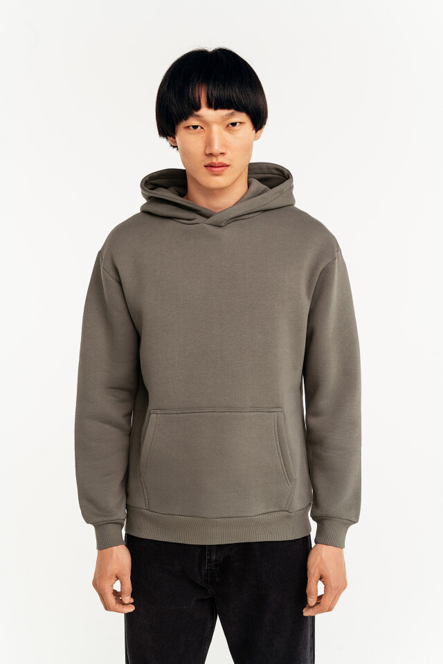 худи хлопковая oversize - цвет зеленый - 2