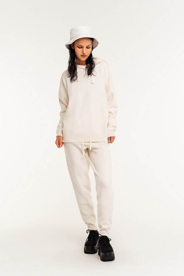 худи oversize с завязками на капюшоне - цвет бежевый - 1