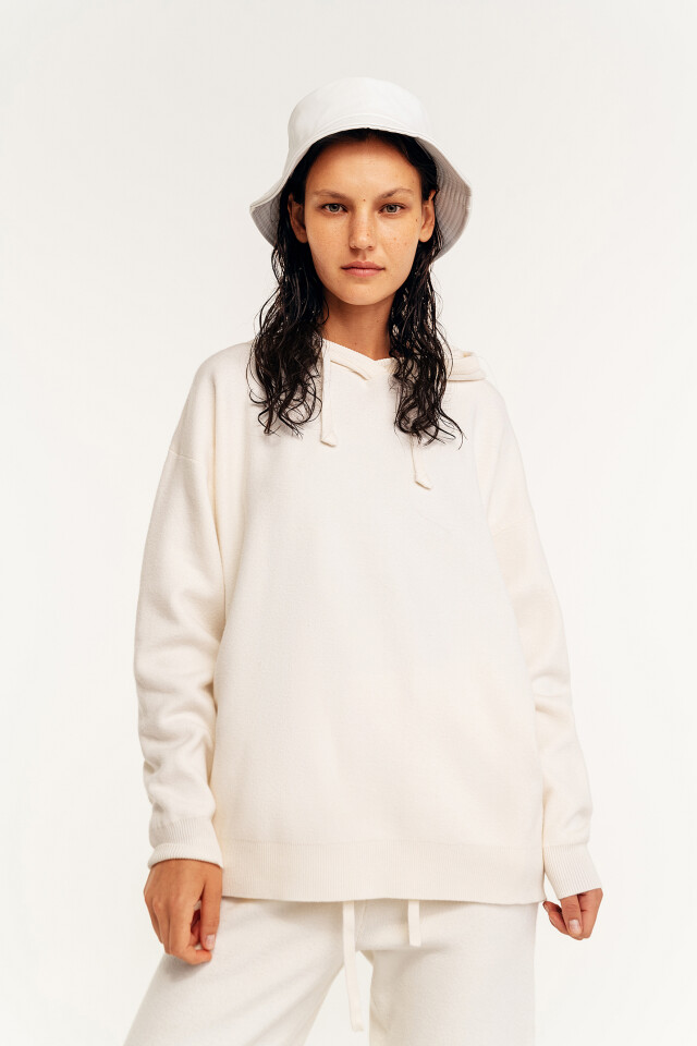 худи oversize с завязками на капюшоне - цвет бежевый - 2