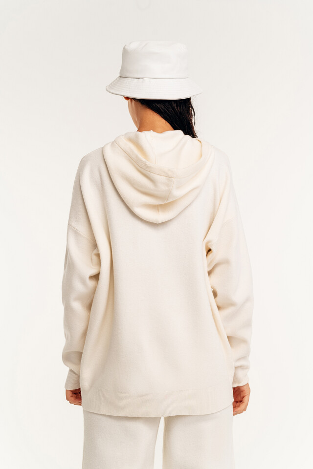 худи oversize с завязками на капюшоне - цвет бежевый - 4